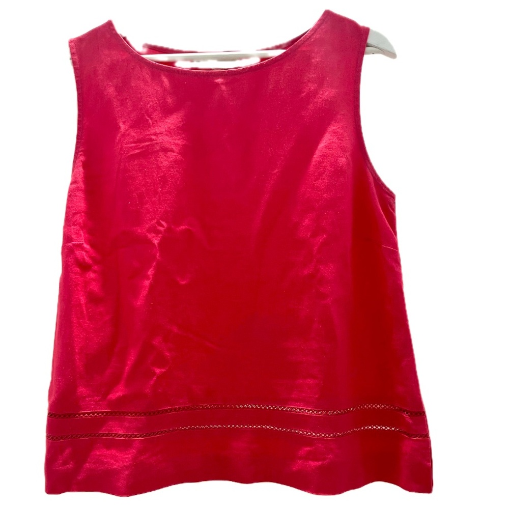 NORTON MCNAUGHTON Large Coral linen sleeveless  top EUC!